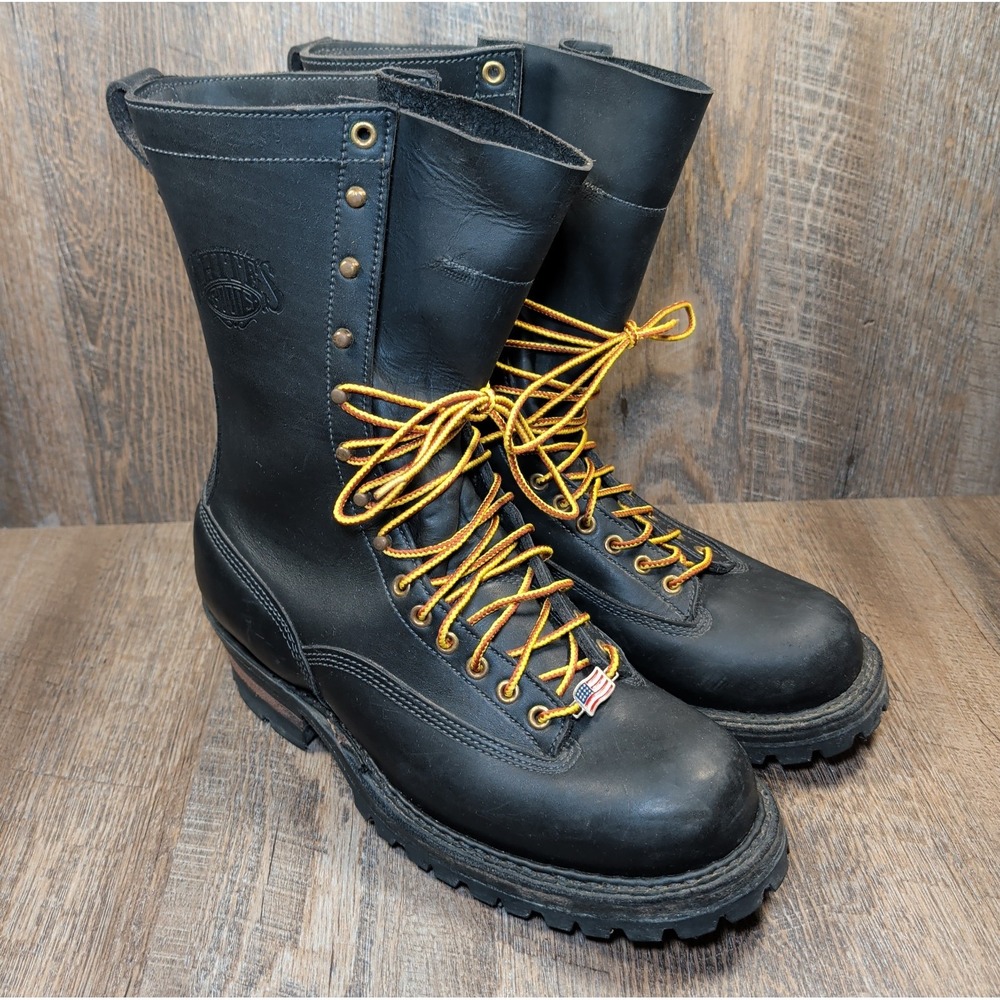 White's Hathorn Explorer Boots Mens Size 12 D Black Leather Combat Work Logger